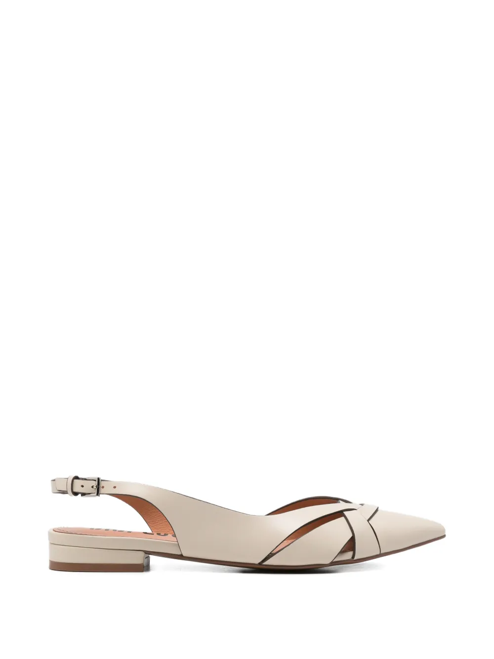 Bibi Lou Nolia criss-cross leather flat pumps Beige