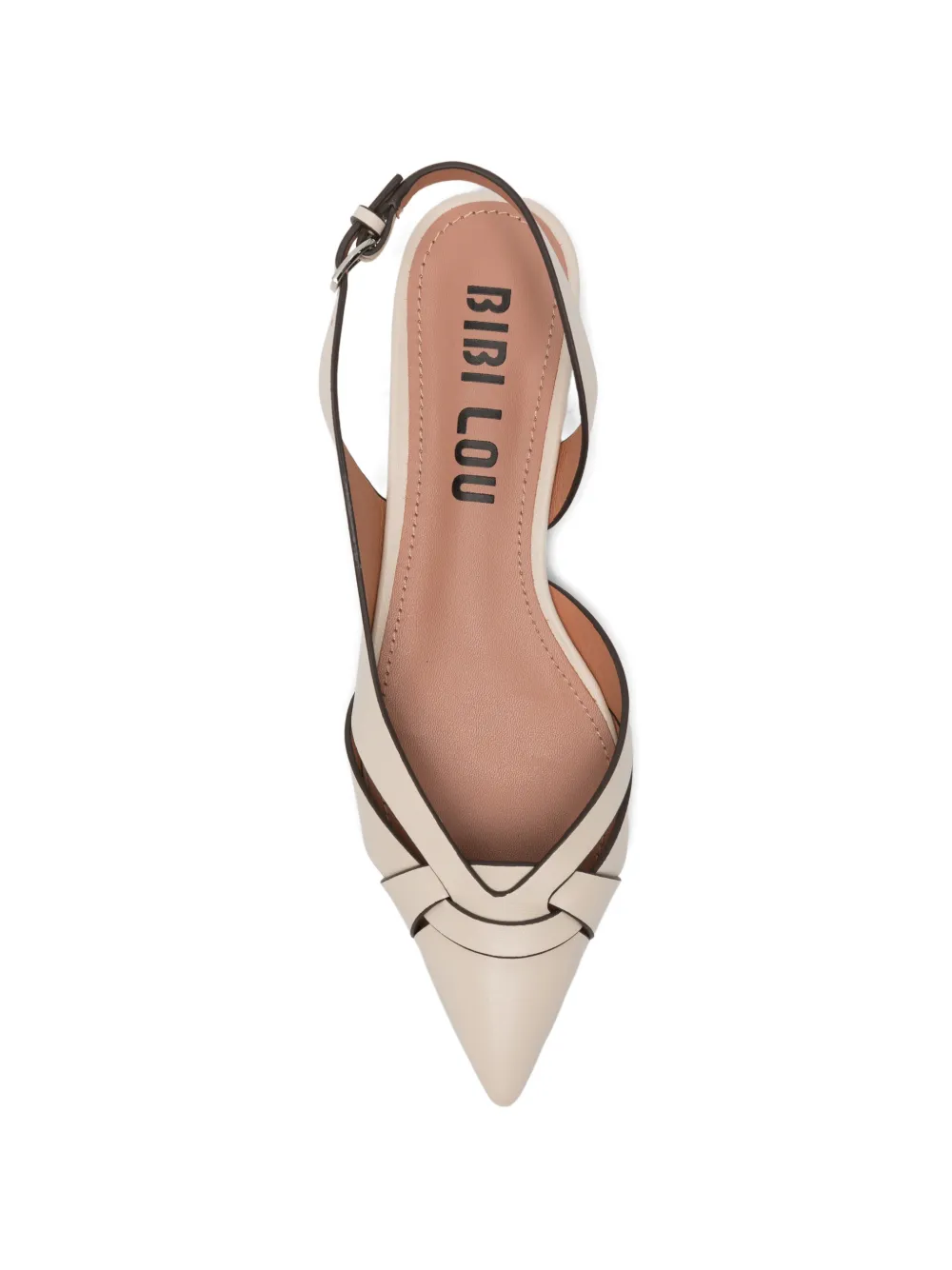 Bibi Lou Nolia criss-cross leather flat pumps Beige