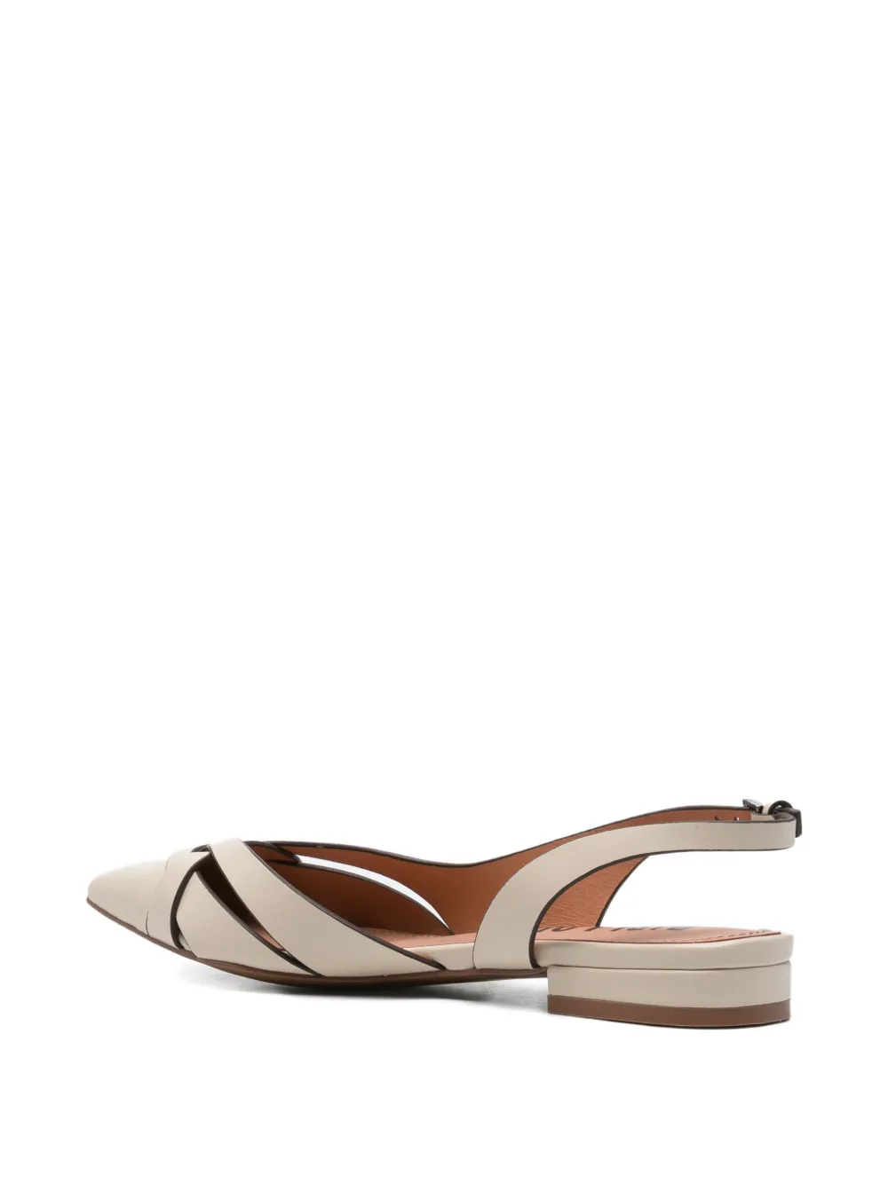 Bibi Lou Nolia criss-cross leather flat pumps Beige