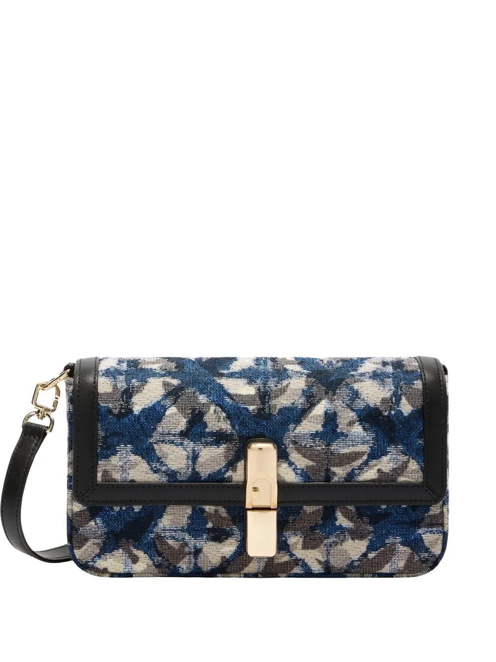Furla S Iride Floral-jacquard Crossbody Bag In Blue