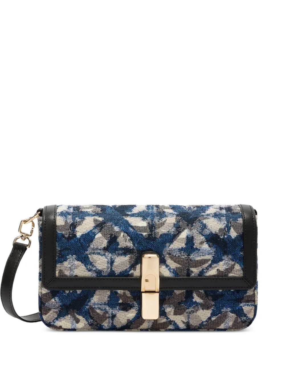 Furla S Iride floral-jacquard crossbody bag - Blu