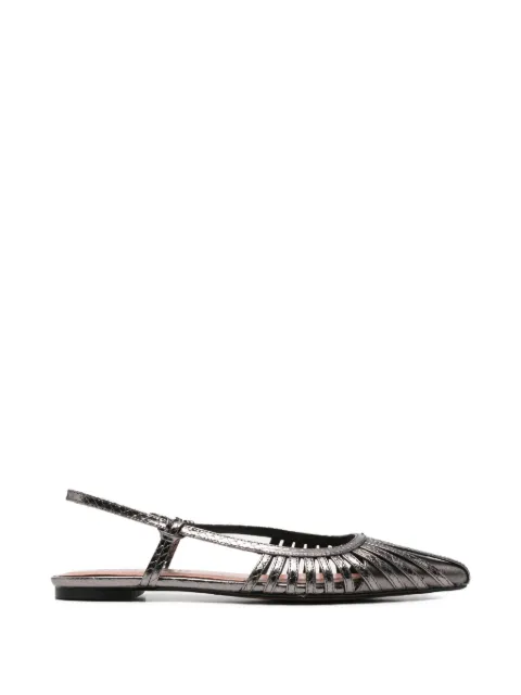 Bibi Lou Plomo woven slingback flat pumps