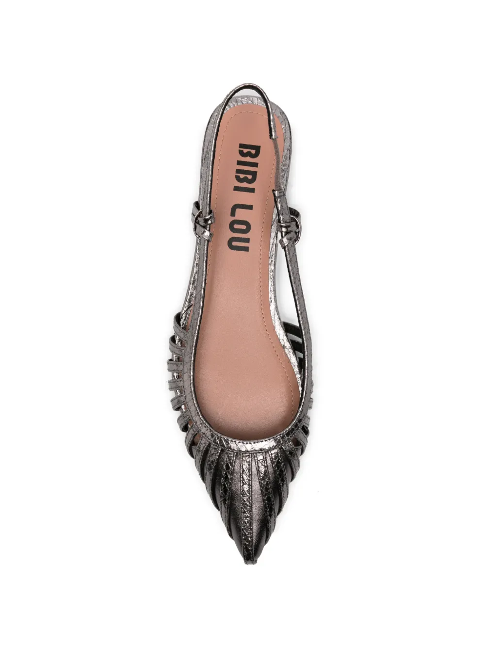 Bibi Lou Plomo geweven slingback pumps Zilver