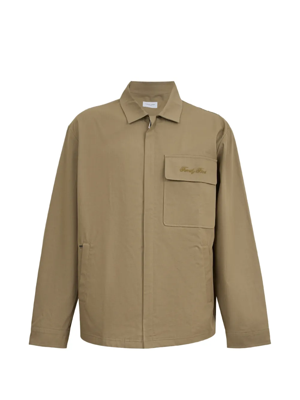 Family First chest-pocket shirt jacket - Verde