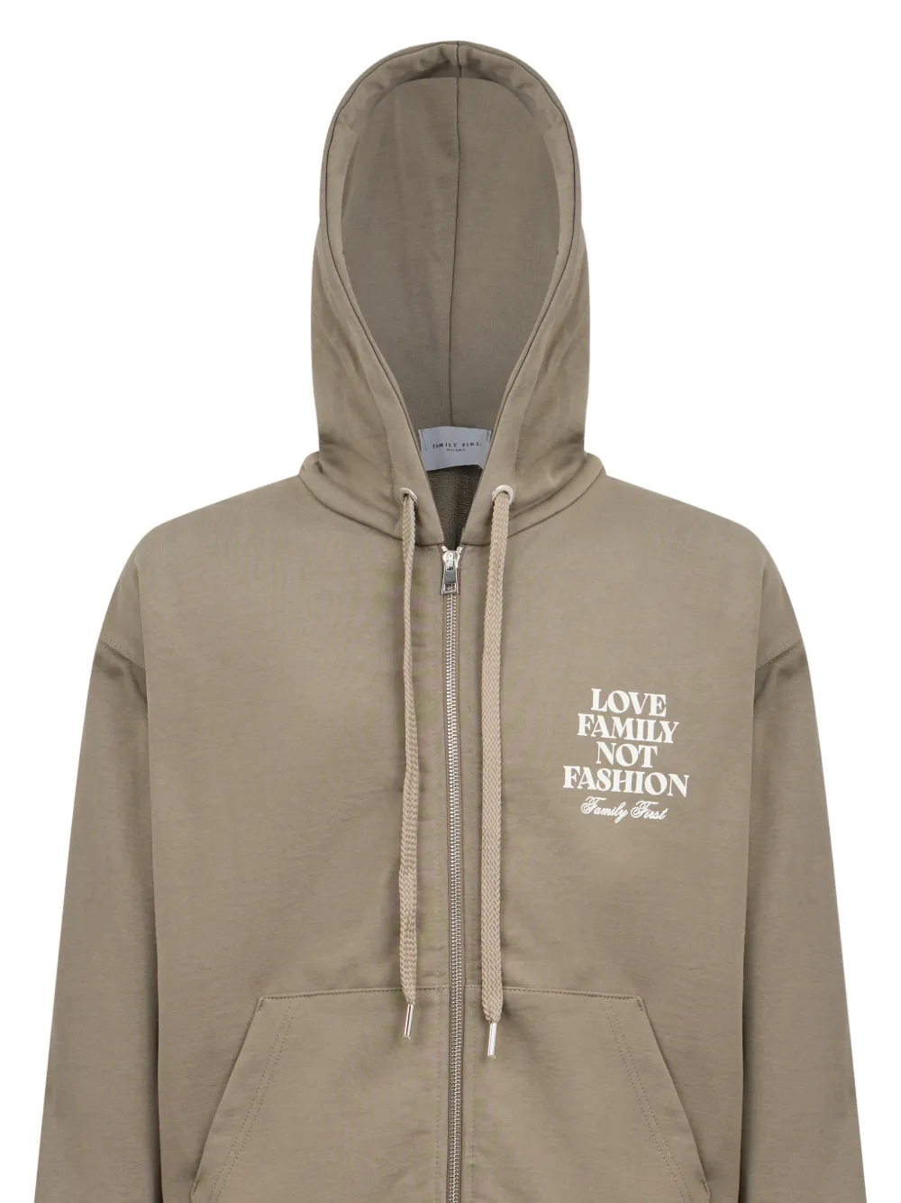 Family First Hoodie met logoprint Groen