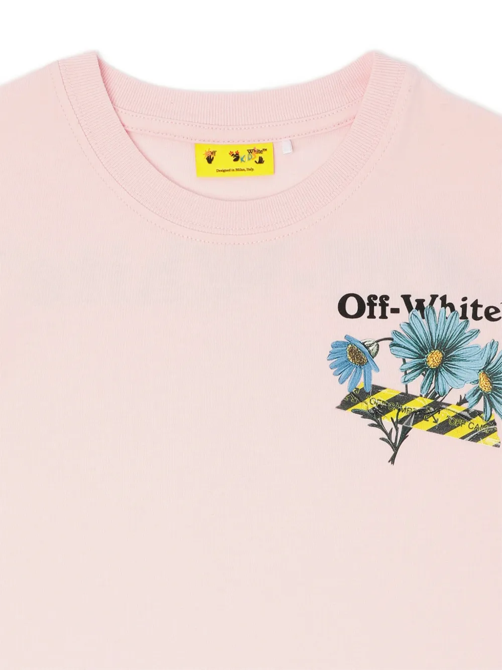 Off-White Kids Daisy Tape T-shirt Roze