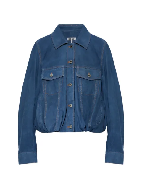 LOEWE contrast-stitch suede jacket