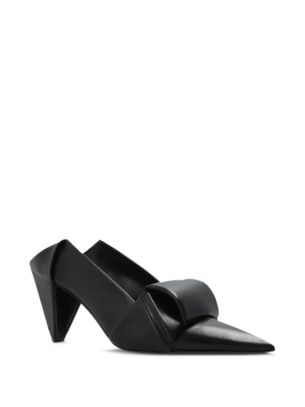 LOEWE Origami pointed-toe leather pumps Zwart