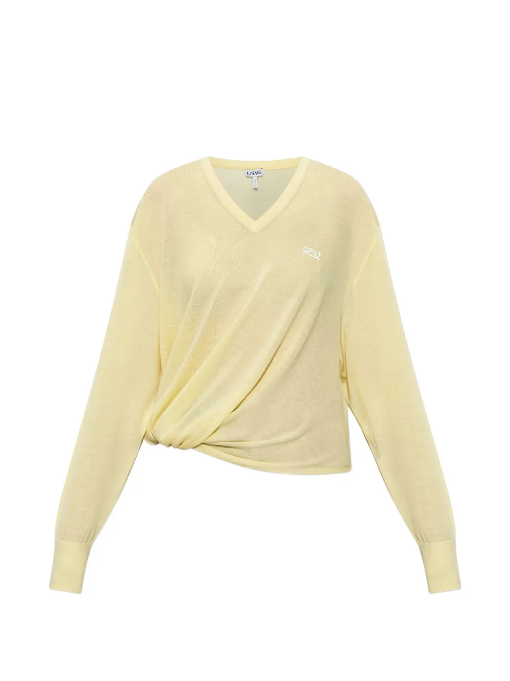 LOEWE V-neck asymmetric-silhouette wool sweater - Yellow
