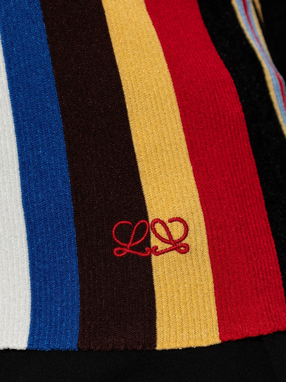 LOEWE Gestreepte geribbelde top Rood