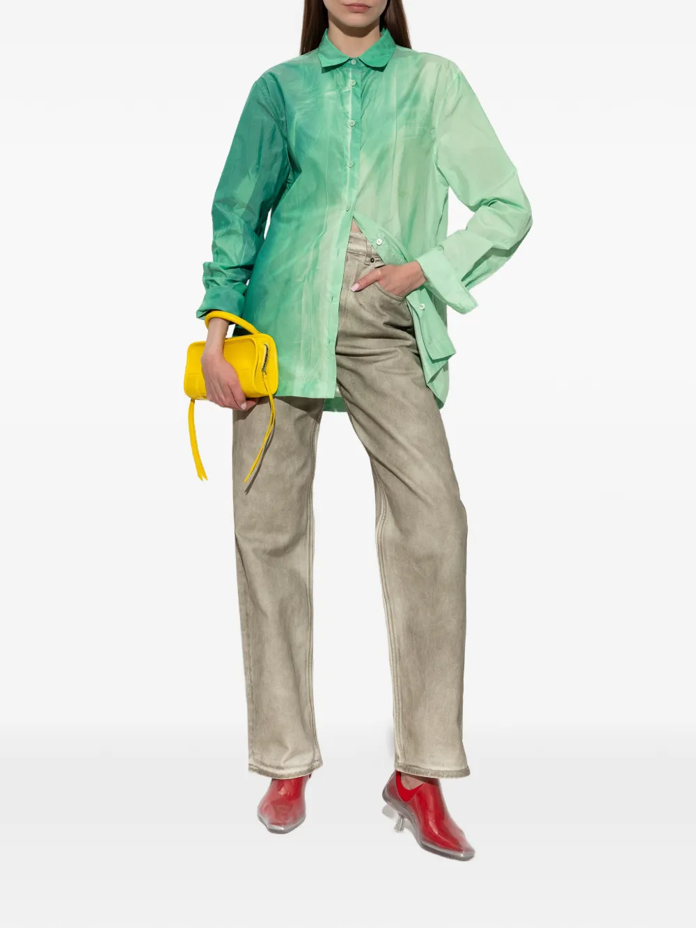 Loewe Camisa De Algodón Con Botones - Verde 