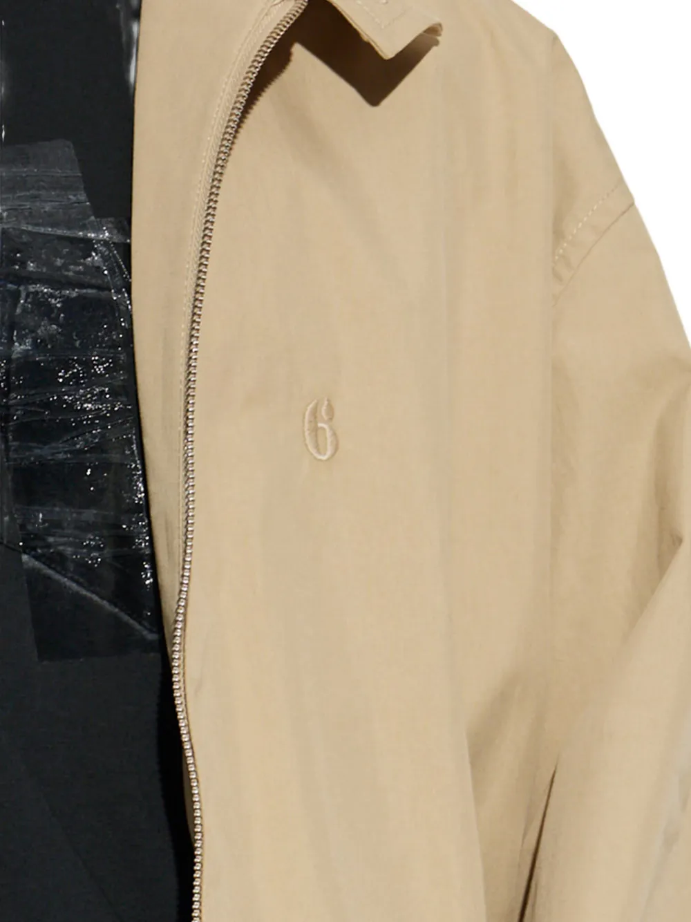 MM6 Maison Margiela high-neck zip-up Jacket | Neutrals | FARFETCH ID