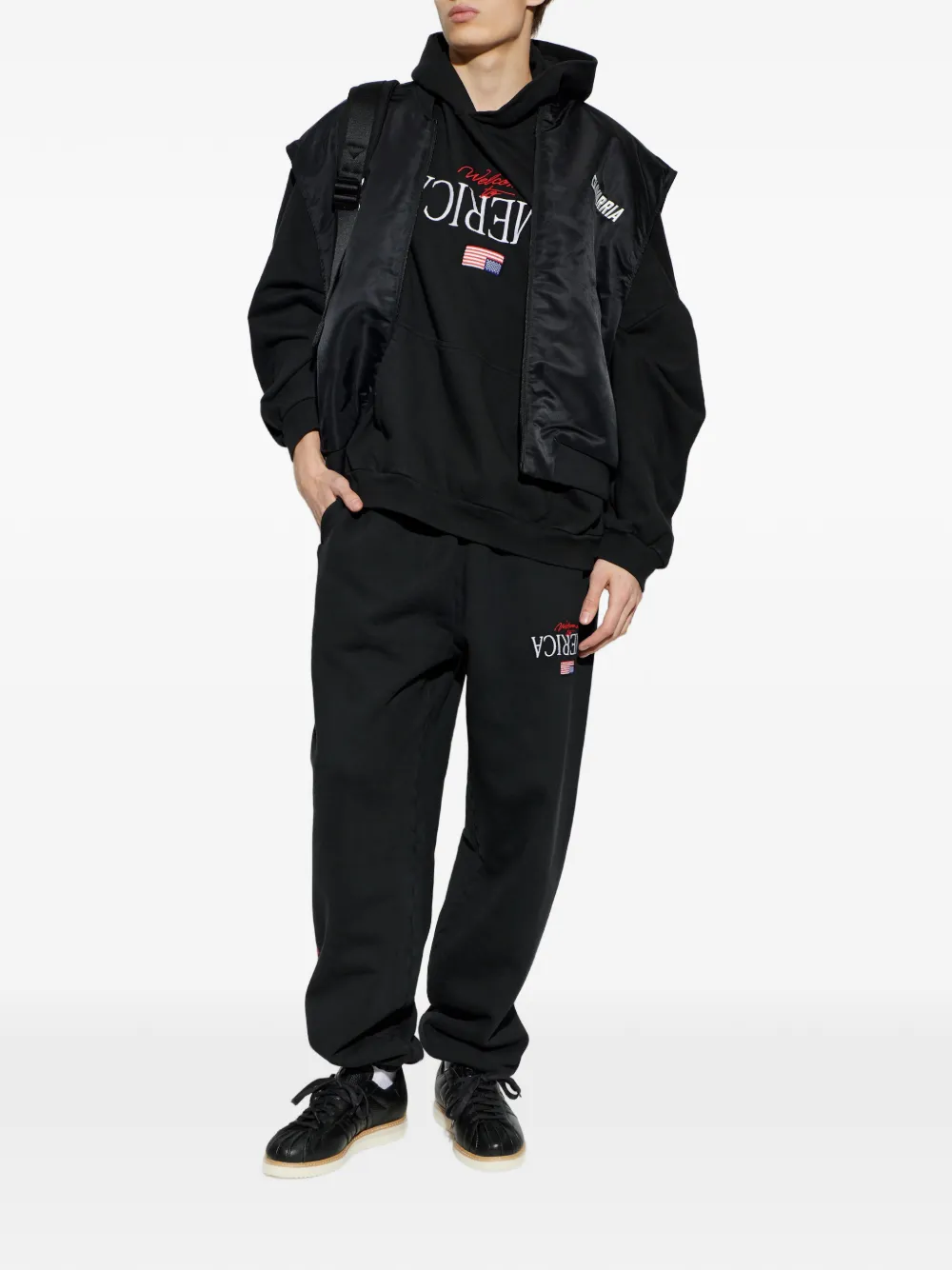 adidas x Willy Chavarria spencer met geborduurd logo Zwart