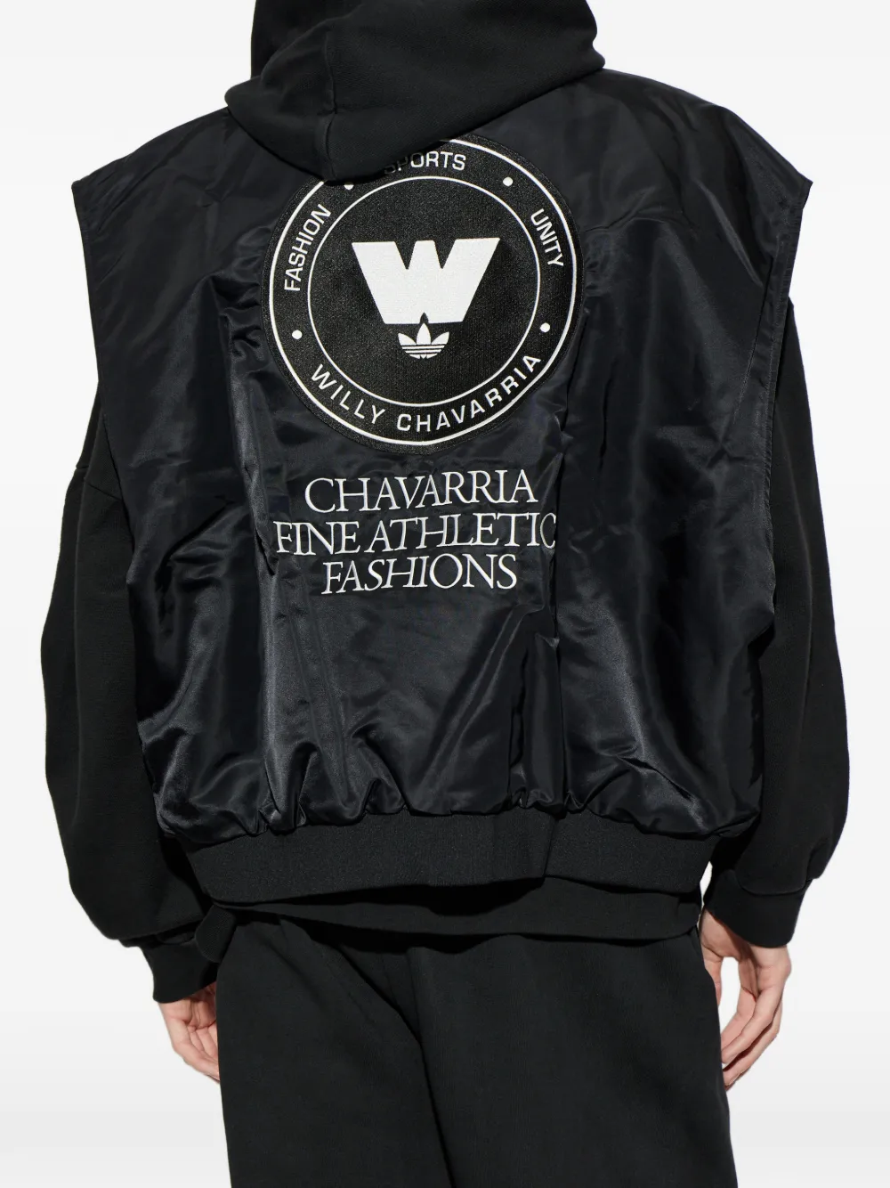 adidas x Willy Chavarria spencer met geborduurd logo Zwart