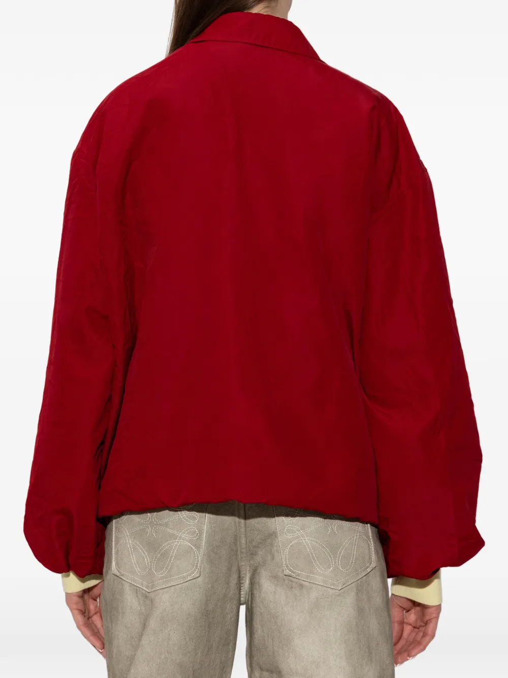 LOEWE Jack met gedrapeerd detail en geborduurd logo Rood