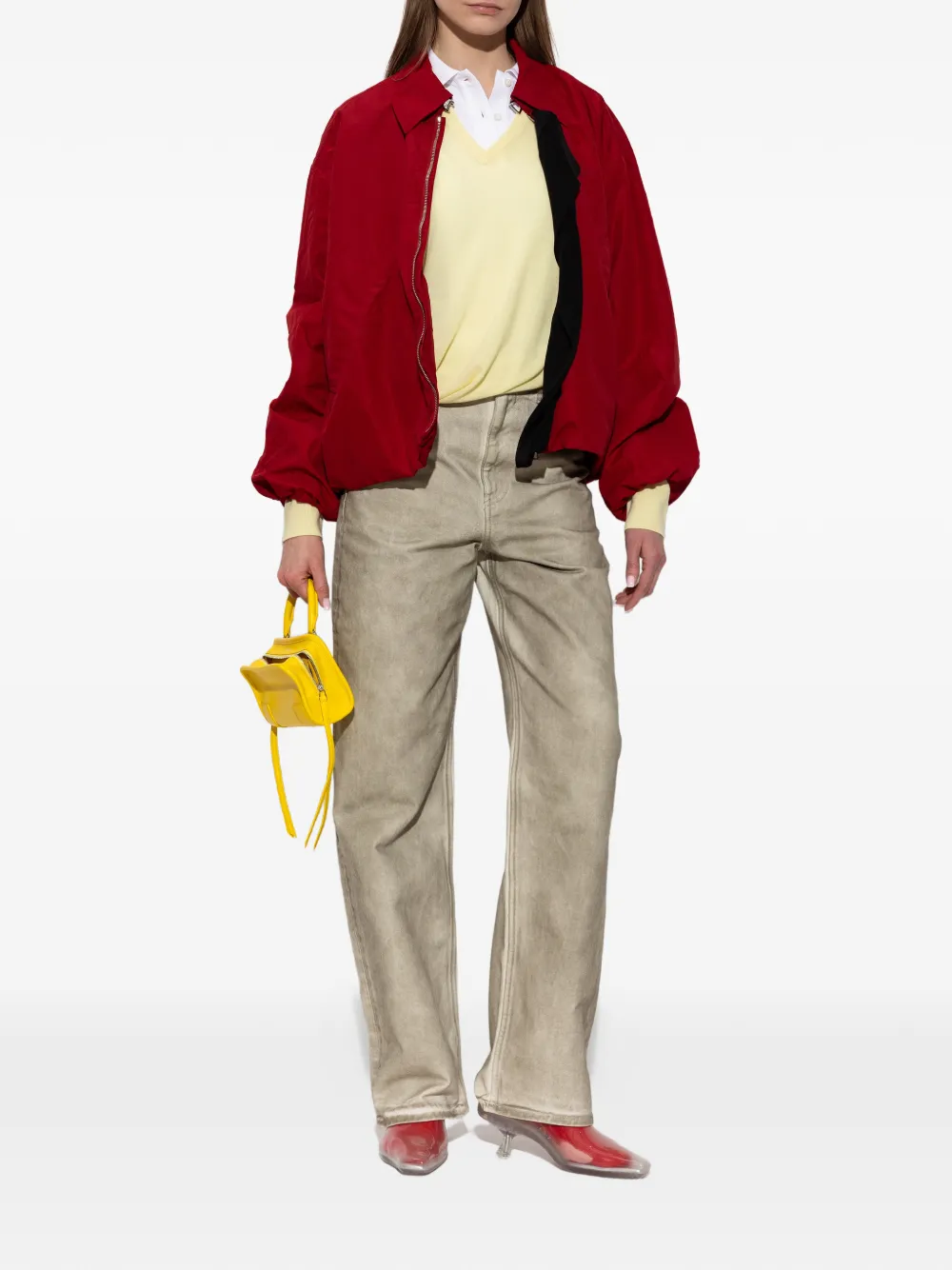 LOEWE Jack met gedrapeerd detail en geborduurd logo Rood