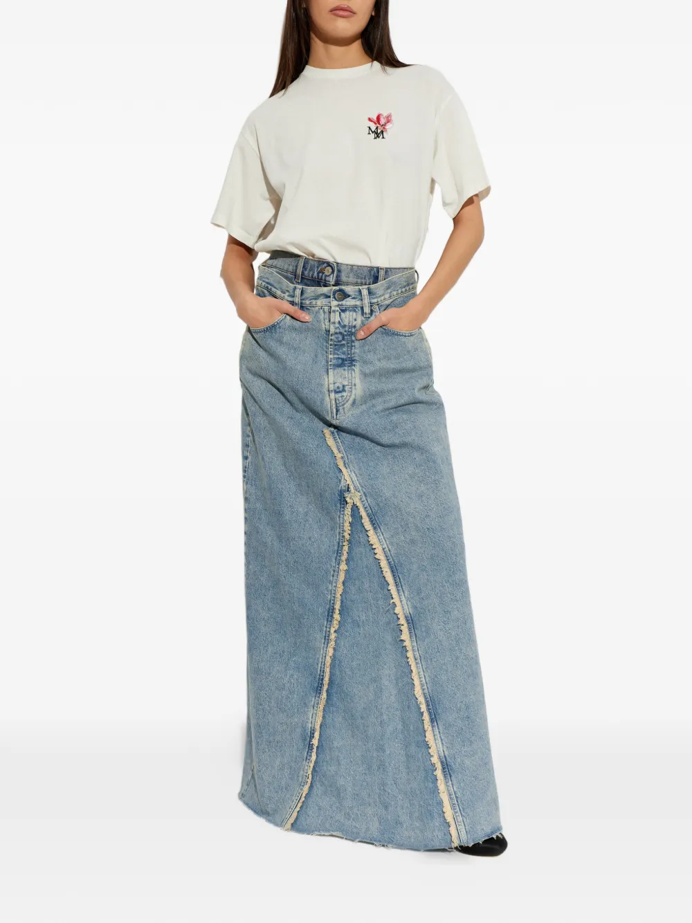 Maison Margiela T-shirt met bloemenprint Wit