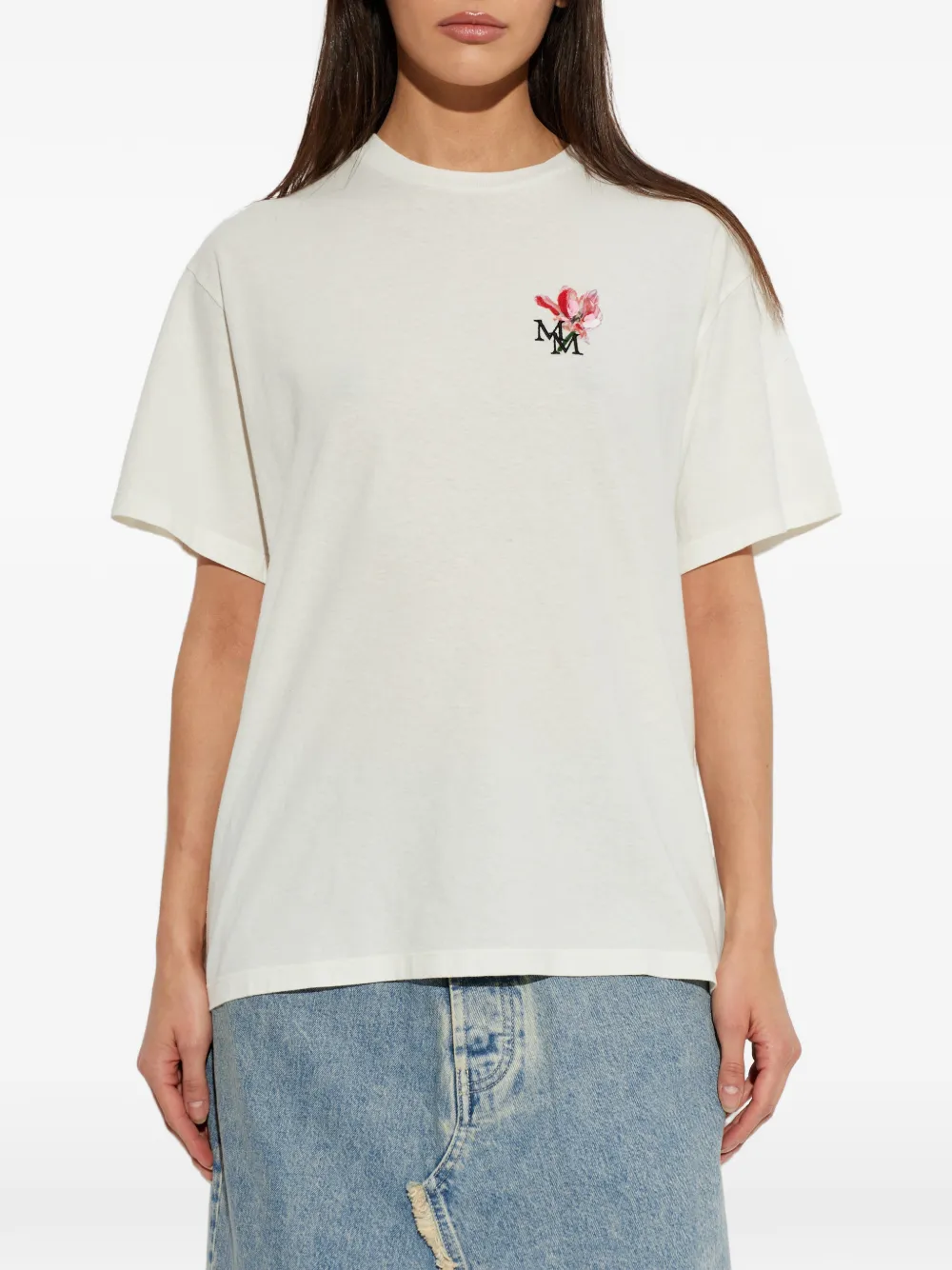 Maison Margiela floral-print T-shirt | White | FARFETCH