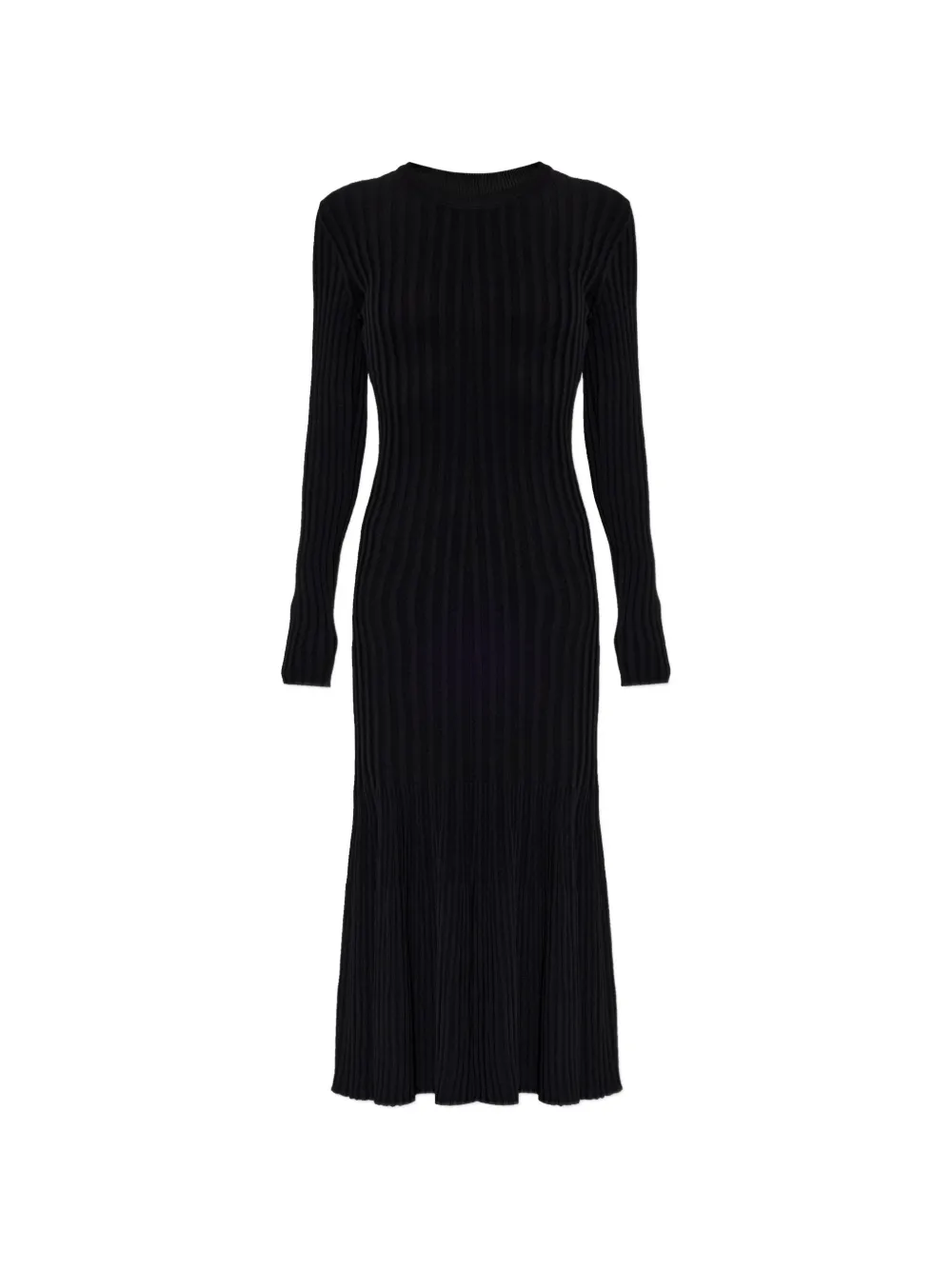 AMI Paris ribbed-knit long-sleeve midi dress - Black