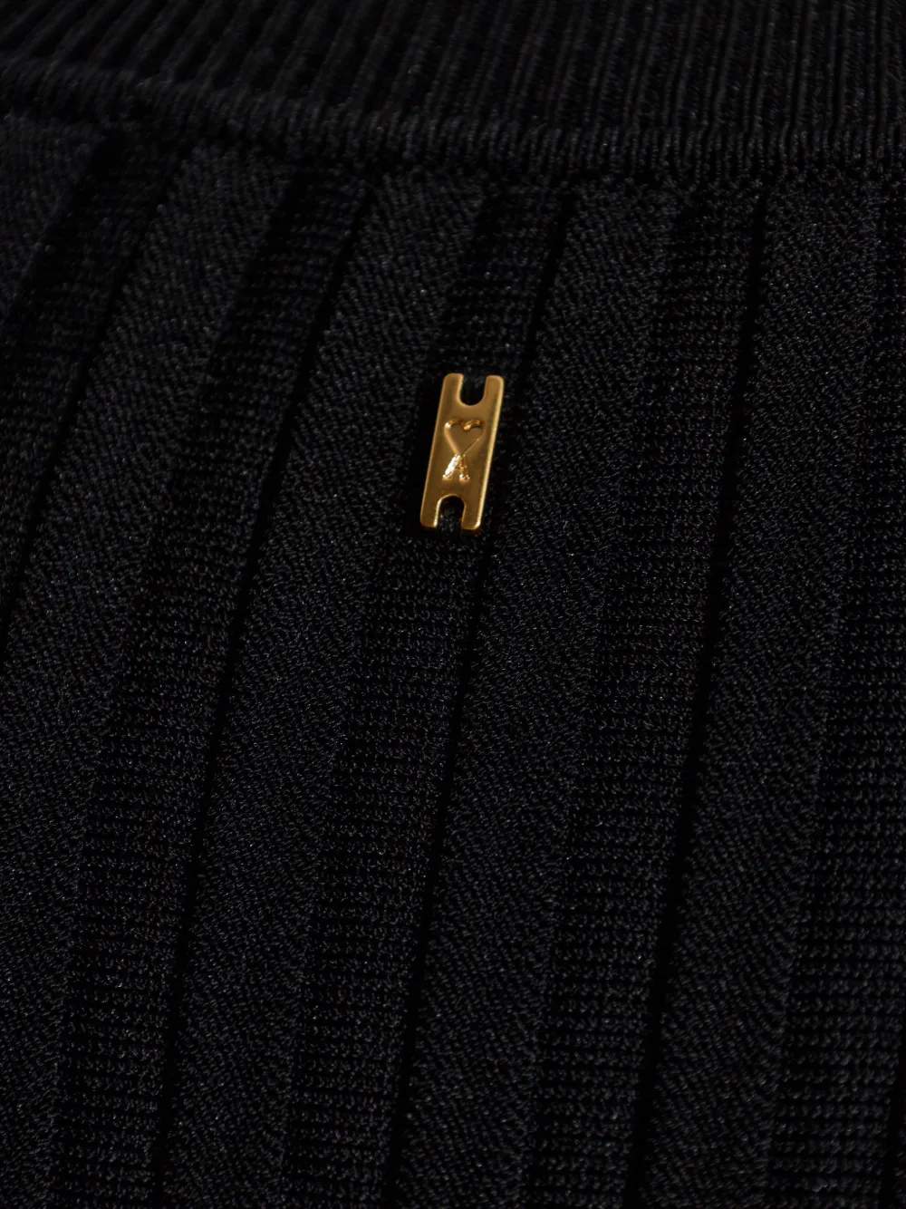 AMI Paris Ribgebreide midi-jurk Zwart