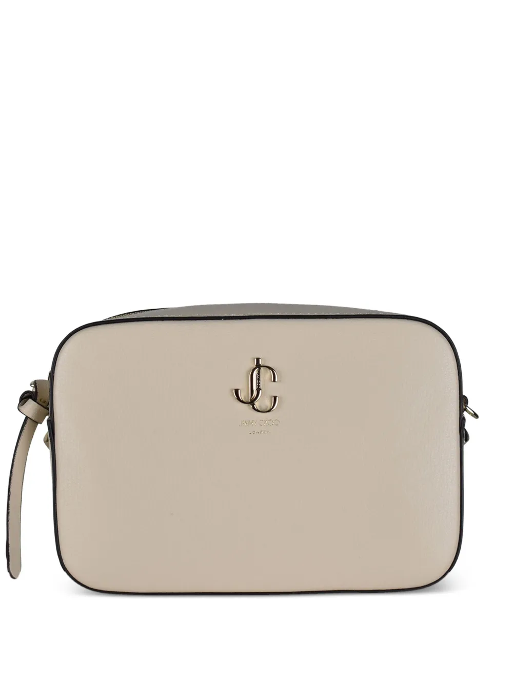 Jimmy Choo jc logo grained leather shoulder bag - Toni neutri