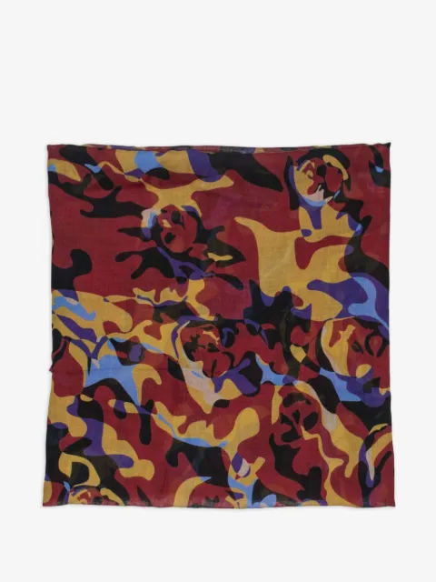 Alexander McQueen Camouflage-Schal mit Totenkopf
