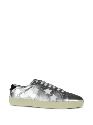 adidas gazelle silver green womens Saint Laurent Women's SL/61 Smooth Leather & Suede White / Brown Gold Low  Top Sneakers