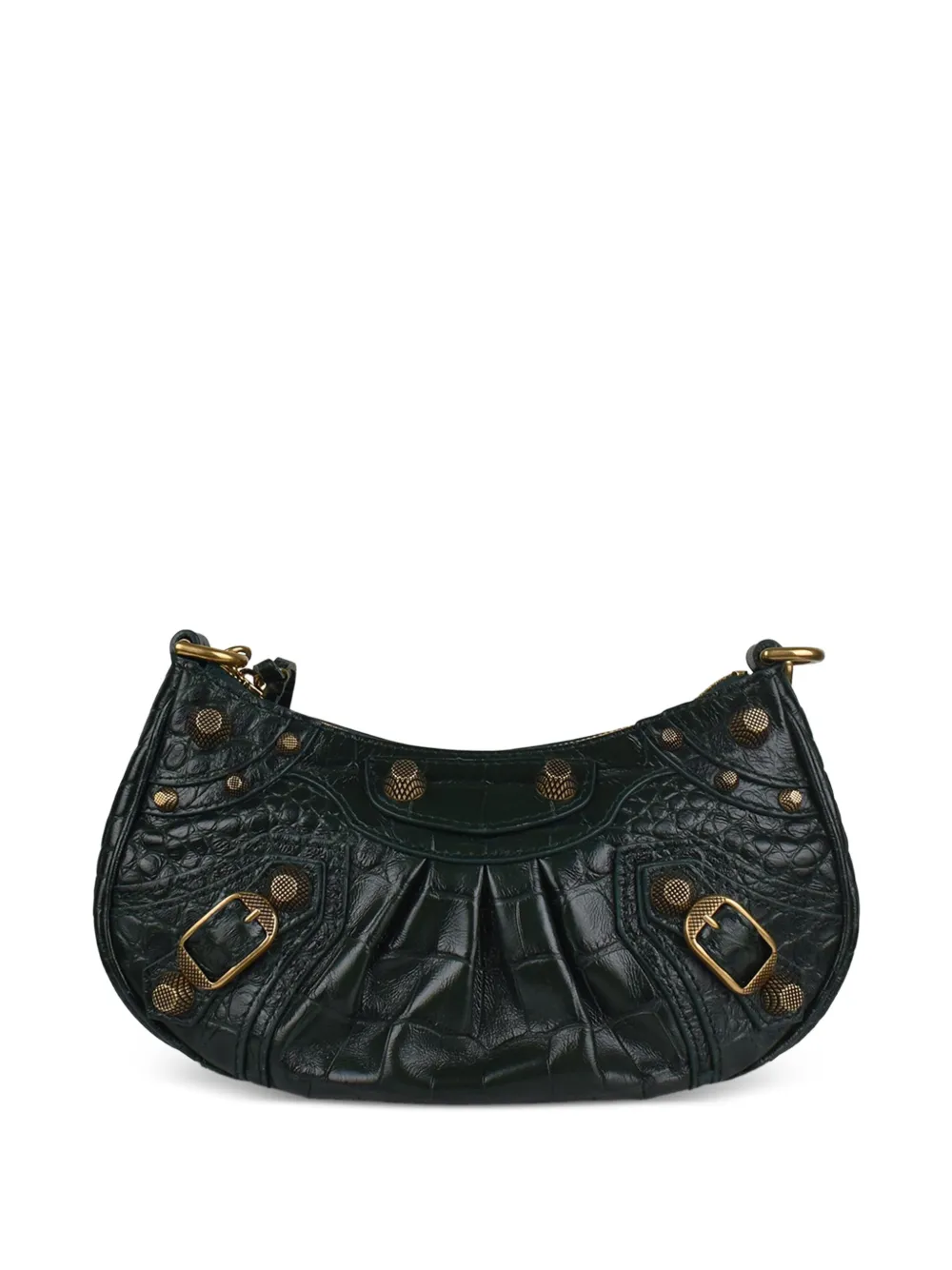 Balenciaga Borsa a spalla in pelle con goffratura effetto coccodrillo - Verde