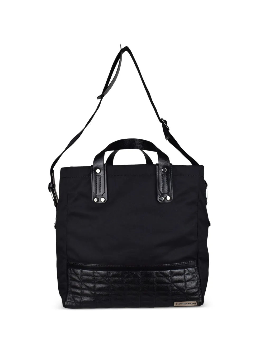 Costume National quilted leather bottom tote bag - Black