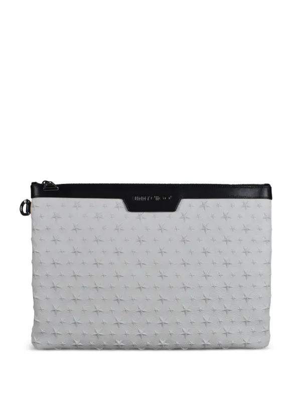 Jimmy Choo Studs Derek Clutch Bag in White