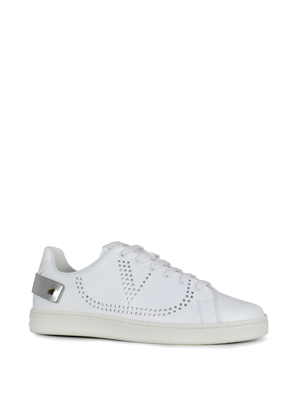 Valentino Garavani Backnet geperforeerde leren sneakers Wit