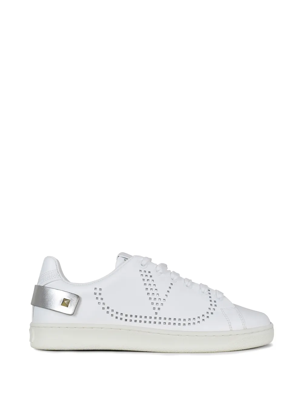 Valentino Garavani backnet perforated leather sneakers - White