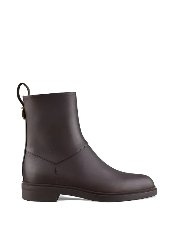 Loro Piana Kilda Engraved-detail Leather Boots in Brown