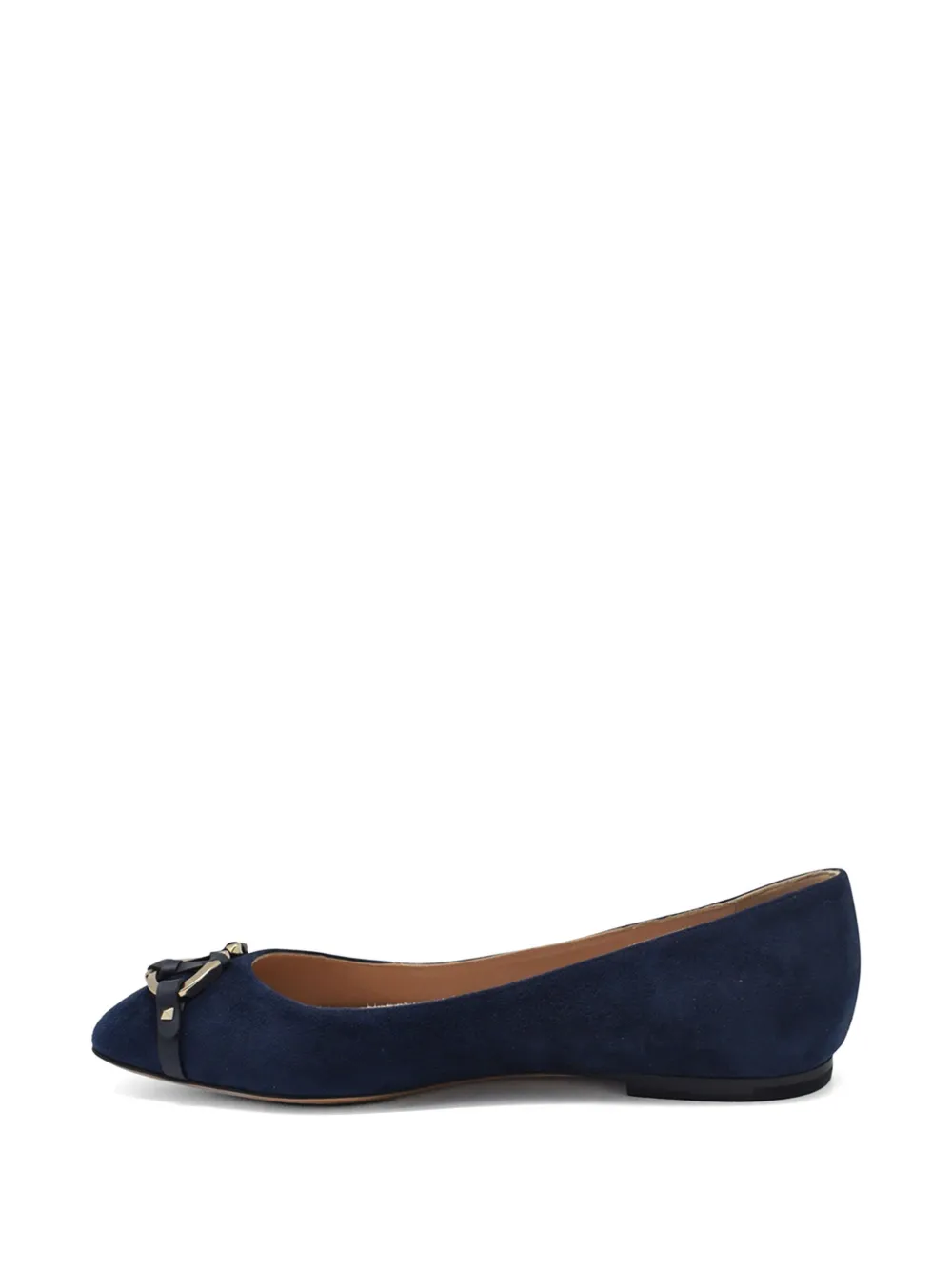 Valentino Garavani Suède ballerina's met logo Blauw