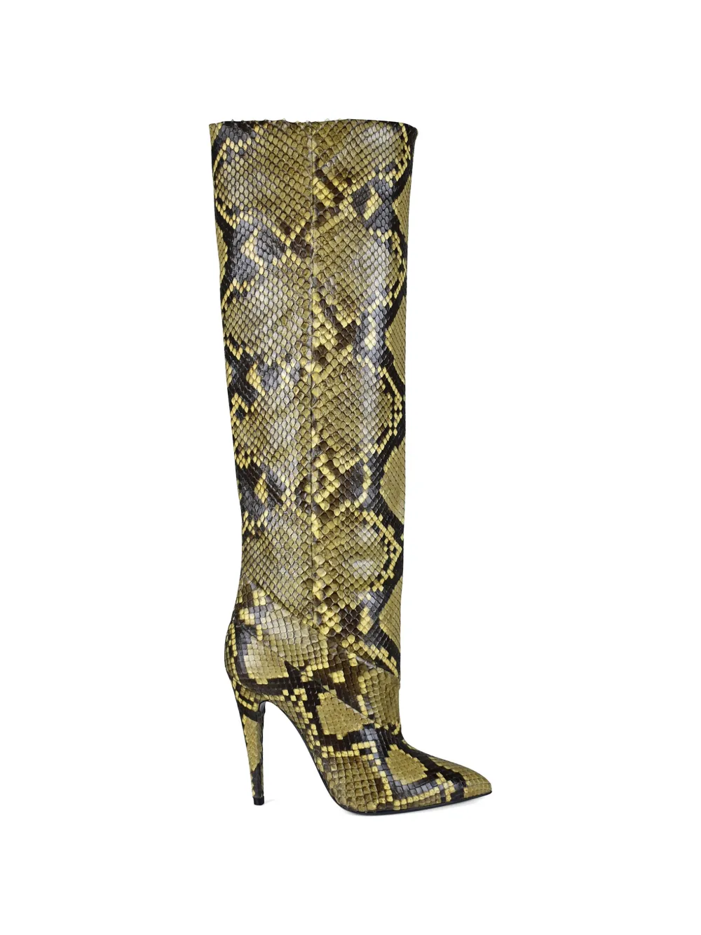 Saint Laurent Abbey Stiefel aus Pythonleder - Nude