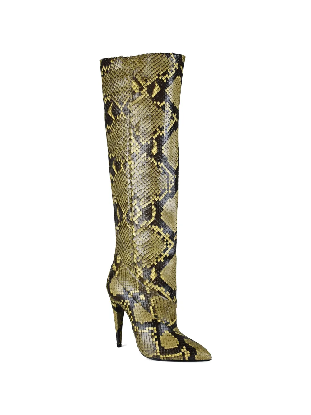 Saint Laurent Abby laarzen met python-print Beige