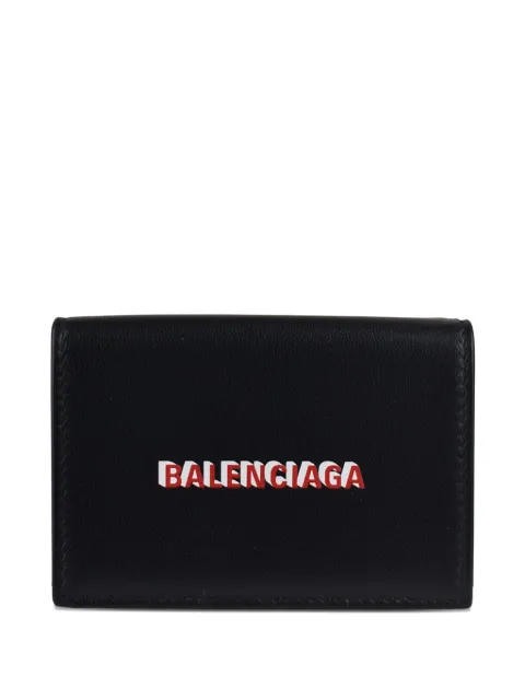 Balenciaga logo mini leather wallet