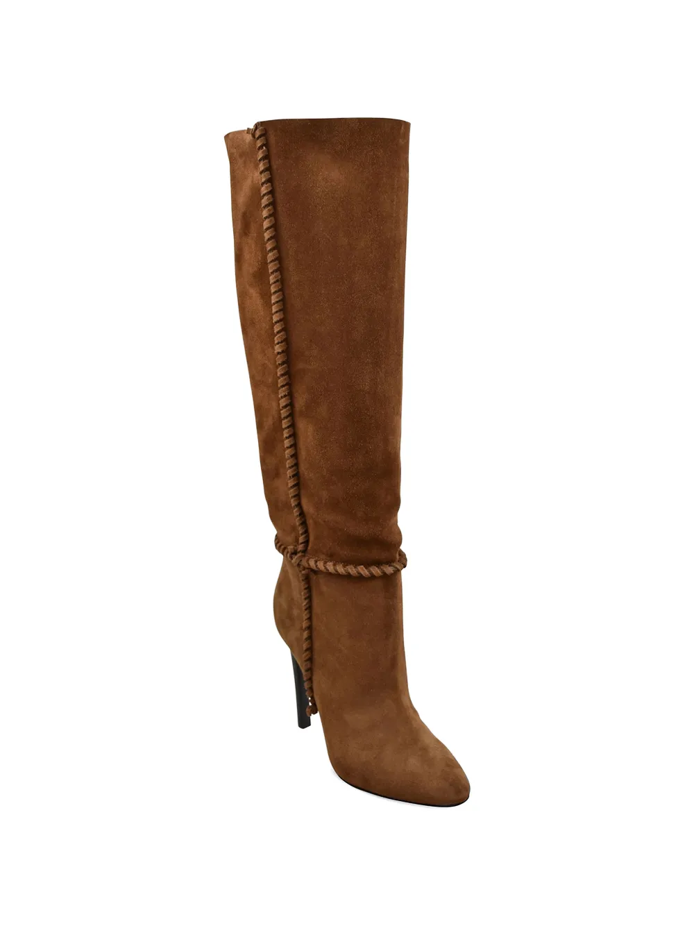 Saint Laurent Mica laarzen met gevlochten afwerking Bruin