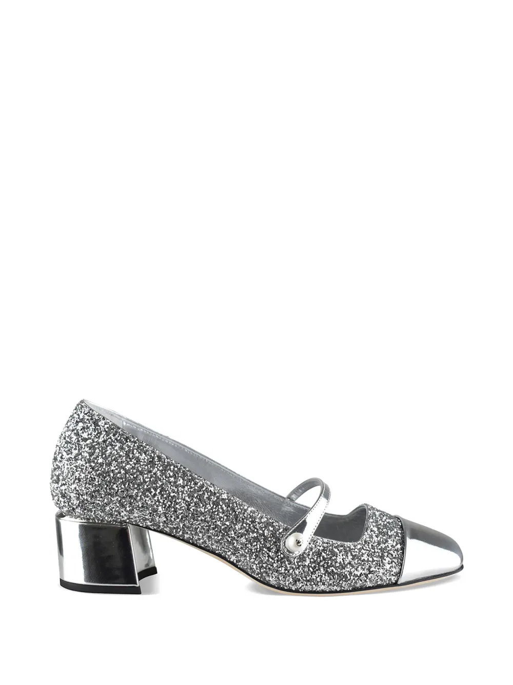Jimmy Choo sequin pearl strap pumps - Silver