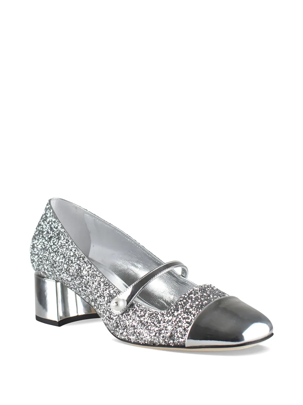 Jimmy Choo Pumps met pailletten en parel Zilver
