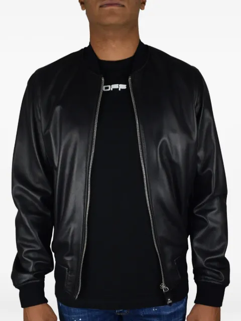 Philipp Plein Lederjacke mit Totenkopf