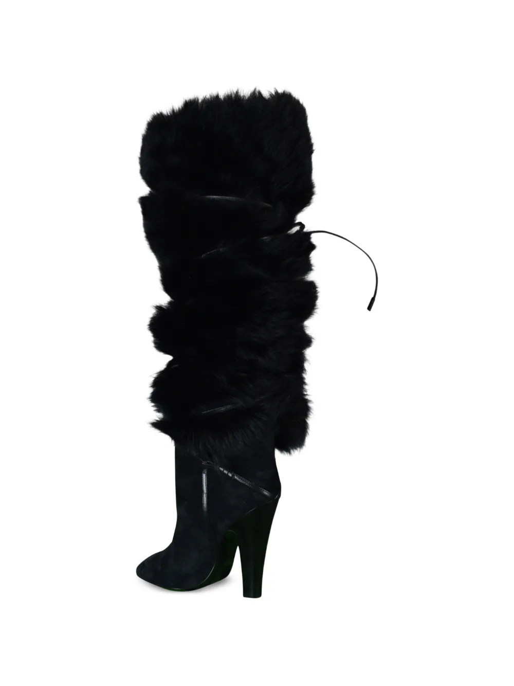 Saint Laurent Jokull veterlaarzen met imitatiebont Zwart