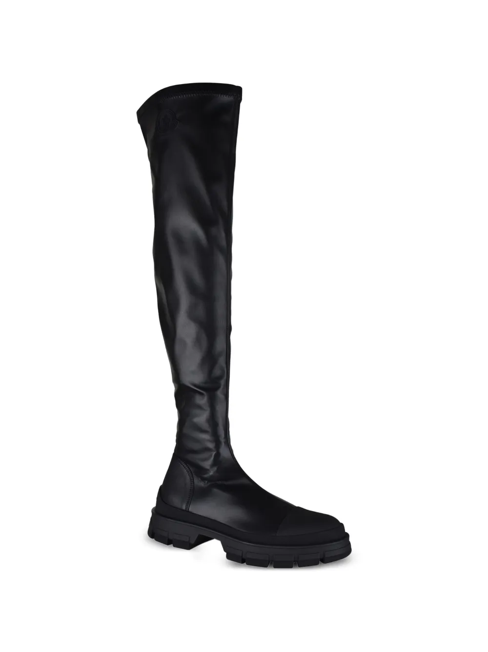 Moncler Hevea Logo Patch Boots In Black