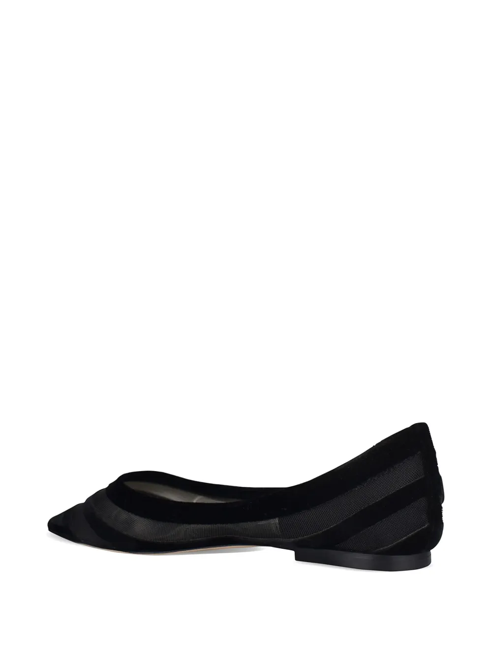 Jimmy Choo Visnet ballerina's met puntige neus Wit