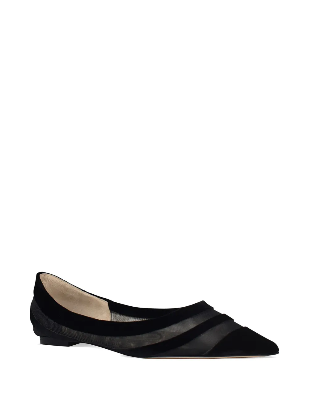 Jimmy Choo Visnet ballerina's met puntige neus Wit