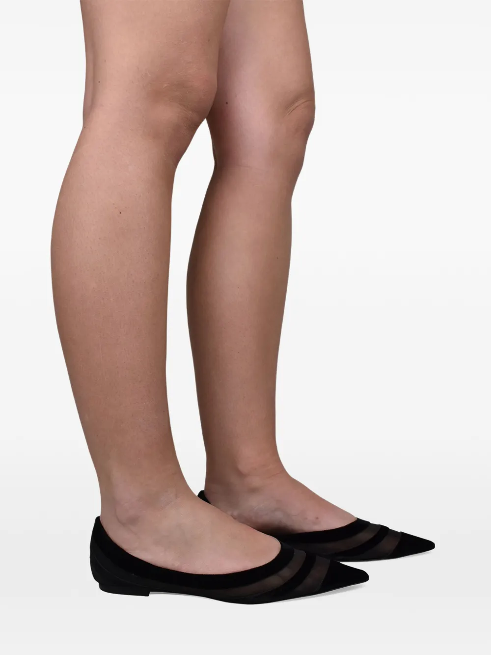 Jimmy Choo Visnet ballerina's met puntige neus Wit