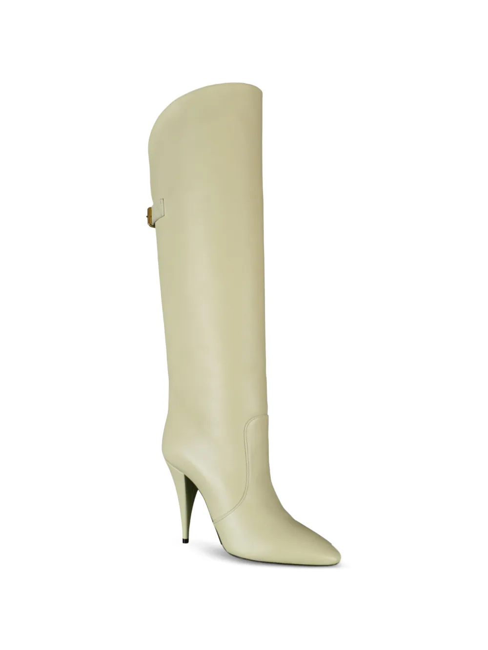 Saint Laurent Harper leren laarzen met gesp Beige
