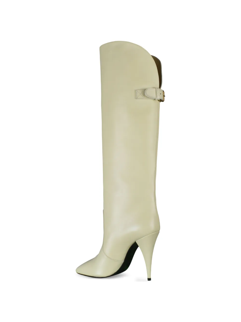 Saint Laurent Harper leren laarzen met gesp Beige