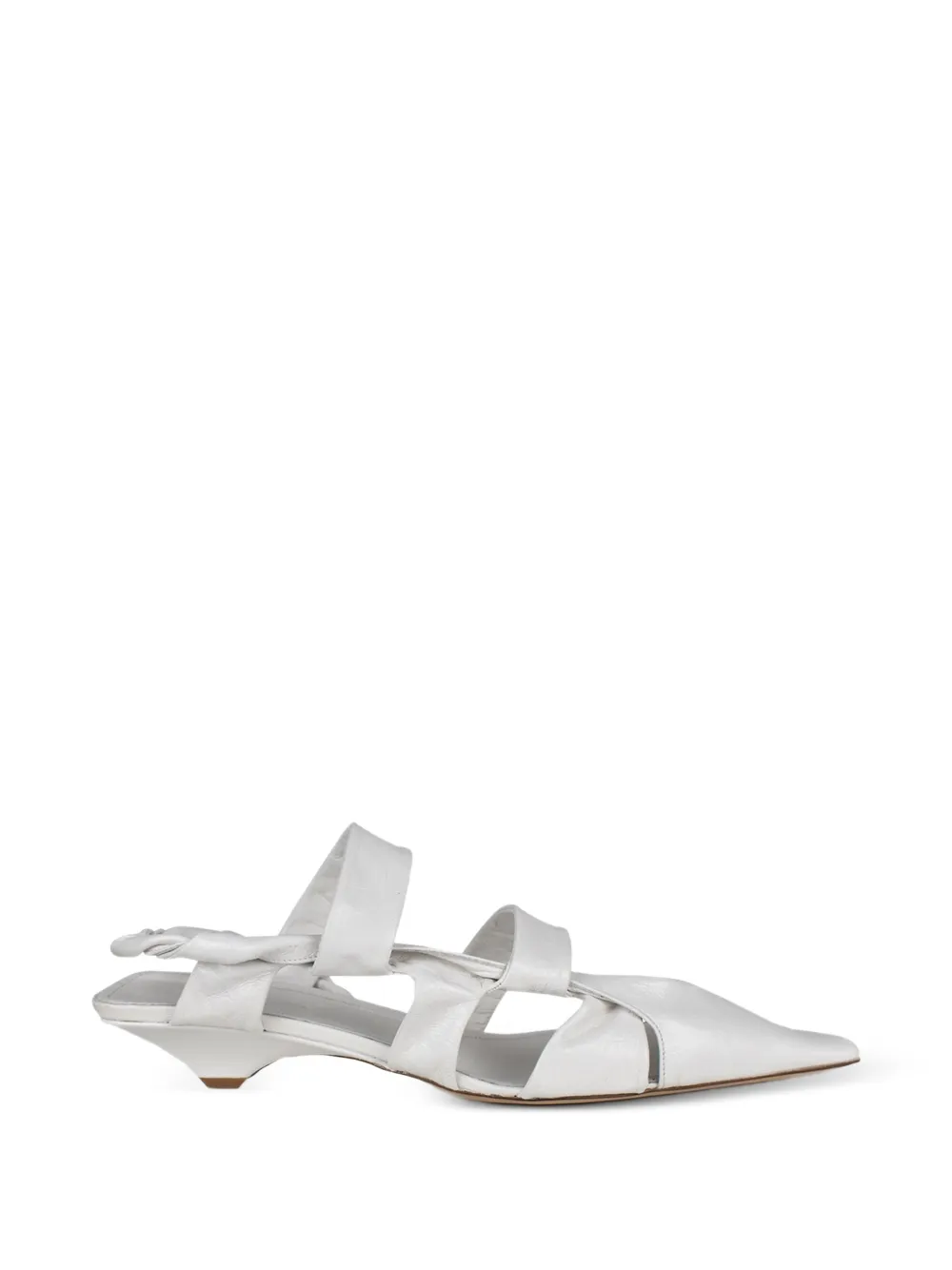 Francesco Russo Pointed-toe Cage Pumps In White