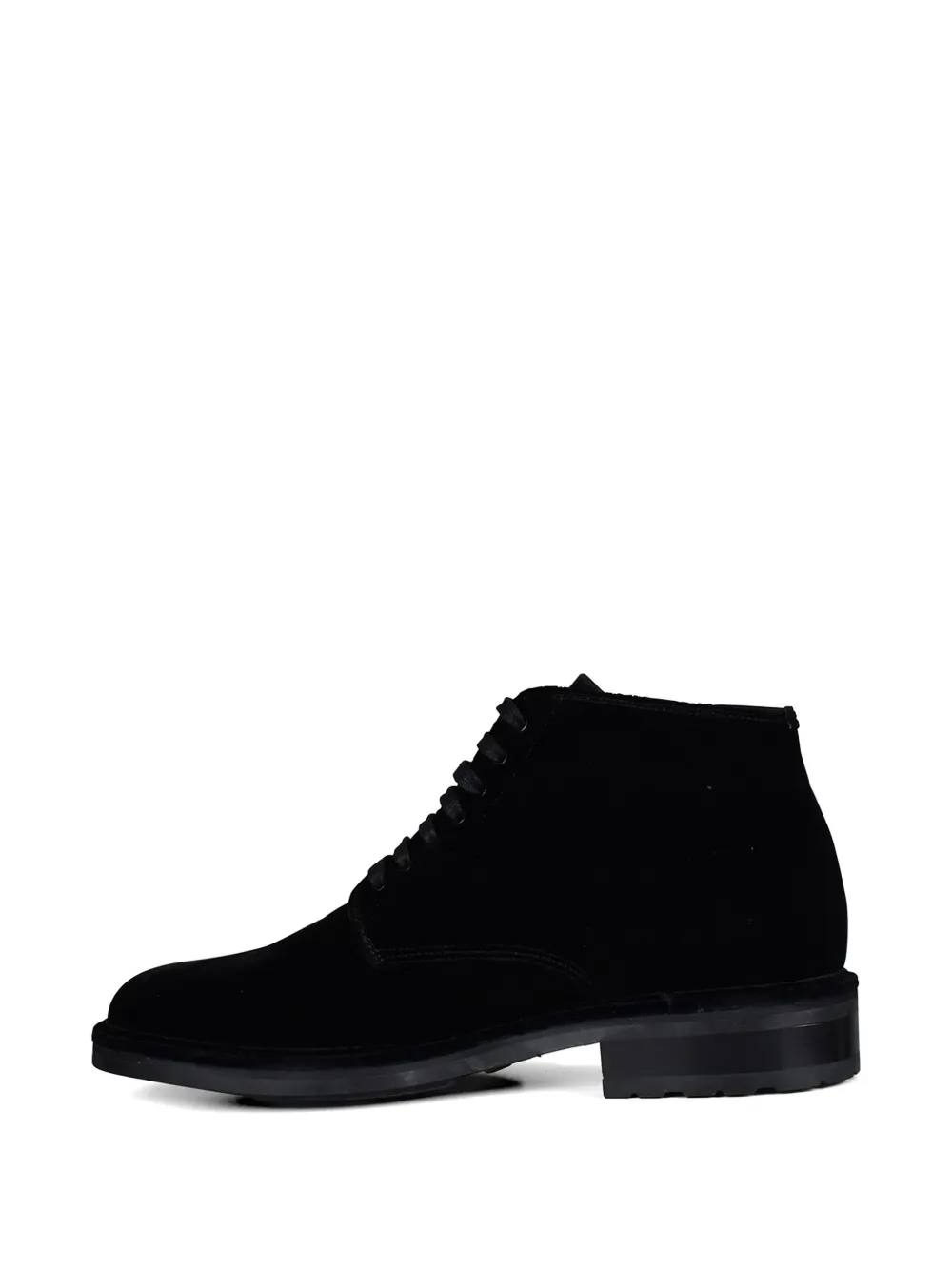 Saint Laurent Fluwelen enkellaarzen Zwart